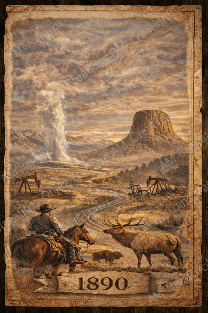 Wyoming Tribute to America TripTych Series CANVAS - PRE-ORDER AS SOON AS 5/10/2026