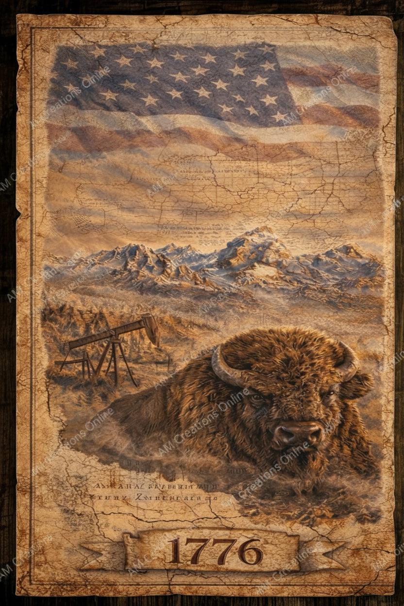 Wyoming Tribute to America TripTych Series CANVAS - PRE-ORDER AS SOON AS 5/10/2026