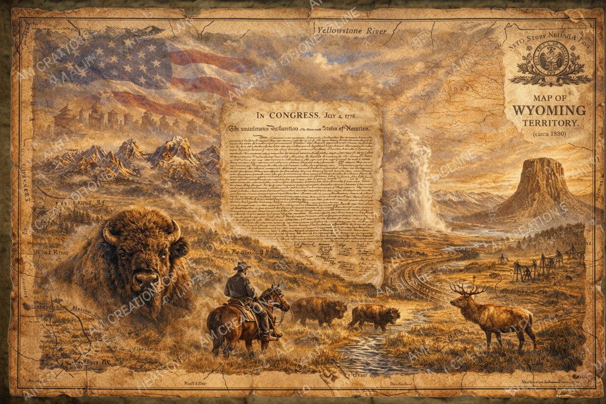 Wyoming Tribute to America Framed Piece - PRE-ORDER AS SOON AS 5/10/2026